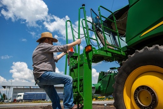 Farmer with tractor
