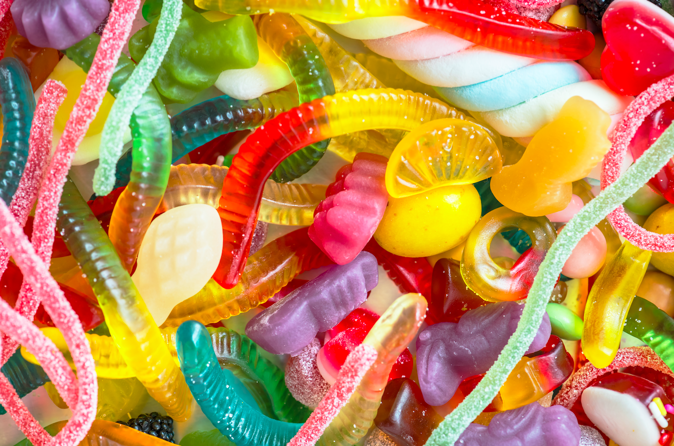 Top view of candies